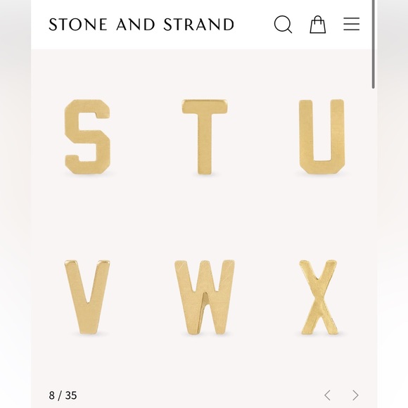 Stone and Strand “S” Gold Initial Bracelet - Picture 3 of 16